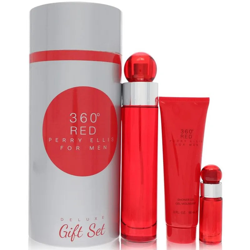 Fragancia Perry Ellis 360 Red Deluxe hombre en estuche regalo 100 ml Eau de Toilette con esencia de bergamota pimienta negra y ámbar perfecta para hombres que buscan estilo y frescura duradera