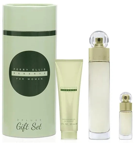 Fragancia Perry Ellis Reserve Deluxe mujer en estuche regalo 100 ml Eau de Parfum con esencia de rosa pachulí y ámbar perfecta para mujeres elegantes que buscan un aroma duradero y exclusivo