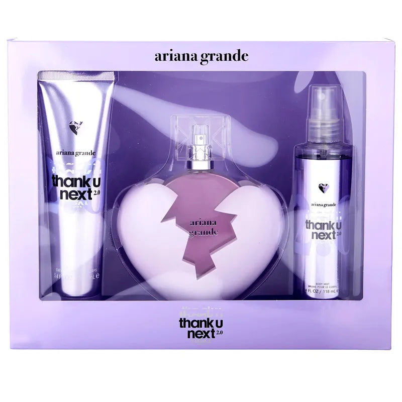 Fragancia Thank U Next 20 set de Ariana Grande para mujer EDP 100ml con aroma dulce y empoderador