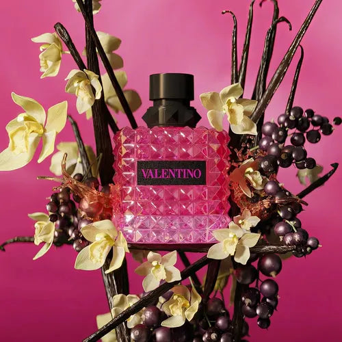 Perfume Valentino Donna Born In Roma Extradose 100ml frasco de lujo con logo Valentino dorado