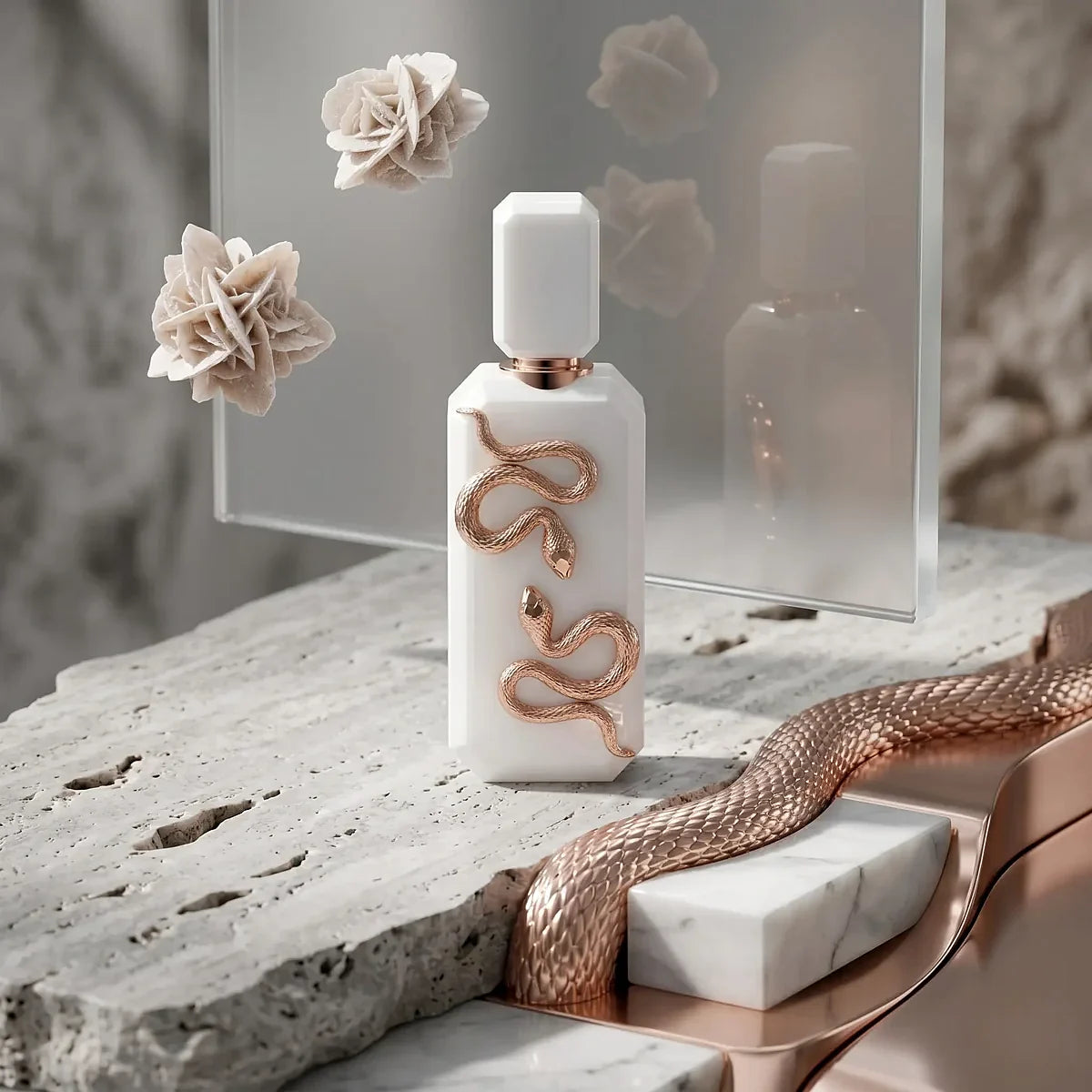 Vista frontal de French Avenue Veneno Bianco EDP 100ml, destacando el diseño del frasco y su presentación sofisticada.