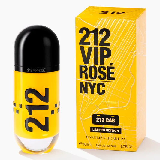 Perfume 212 VIP Rosé Cap Carolina Herrera 80ML Eau de Parfum para mujer original amarillo