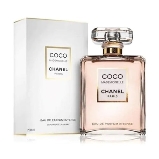 Perfume Coco Mademoiselle Intense de Chanel en presentación de 200ml con notas orientales y cítricas sofisticadas
