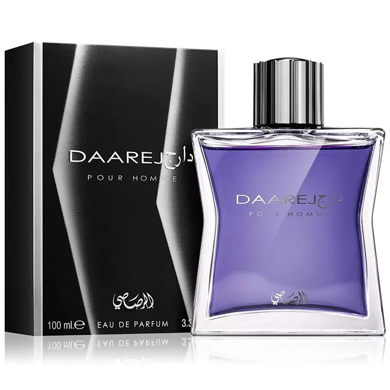 Perfume Daarej Pour Homme de Rasasi para hombre en presentación de 100ml con notas especiadas y amaderadas duraderas
