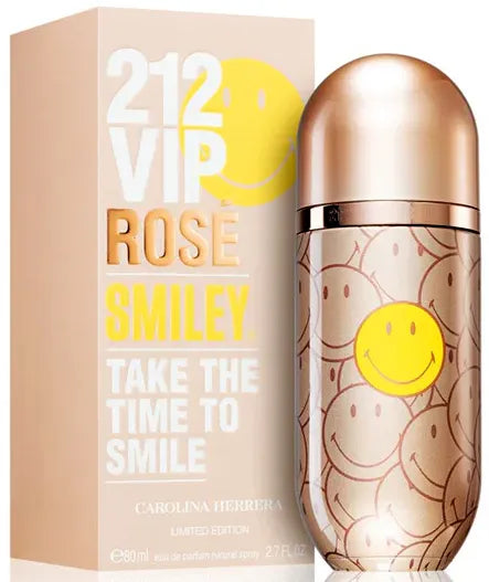 Perfume 212 Vip Rose Smiley De Carolina Herrera Para Mujer 80ml Eau De Parfum