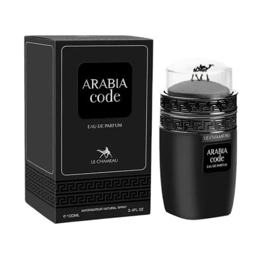 Perfume Arabia Code Le Chameau Emper 100ml para hombre con notas intensas y sofisticadas en presentación Eau De Parfum