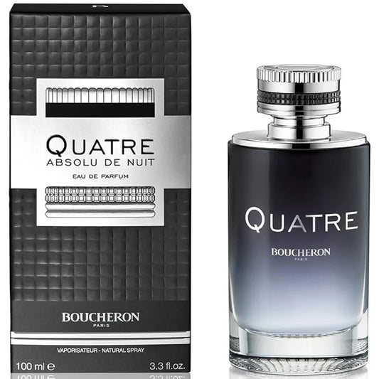 Perfume Boucheron Quatre Absolu De Nuit para hombre en presentación de 100ml Eau De Parfum con notas amaderadas y especiadas de gran intensidad