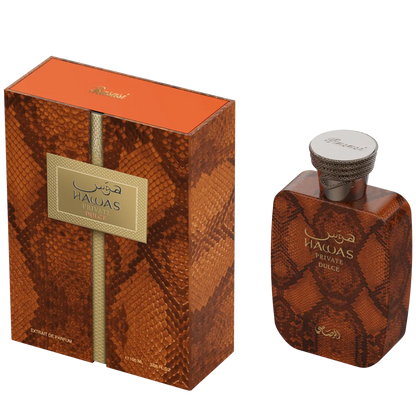 Perfume Rasasi Hawas Private Dulce EDP 100 ml unisex en frasco original con vaporizador