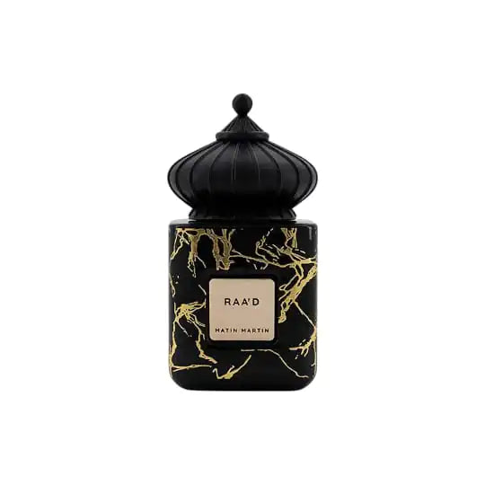 presentación del perfume raad matin martin con caja original y frasco rectangular detallado