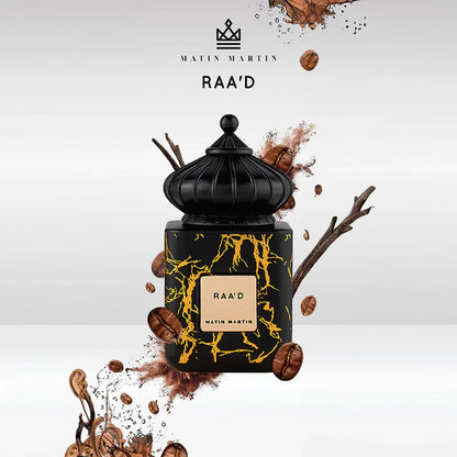 detalle cercano del frasco de raad matin martin mostrando textura y acabados premium
