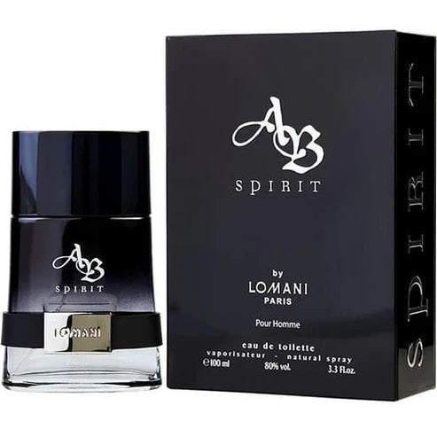 Fragancia masculina Ab Spirit Pour Homme de Lomani con un diseño sofisticado y elegante