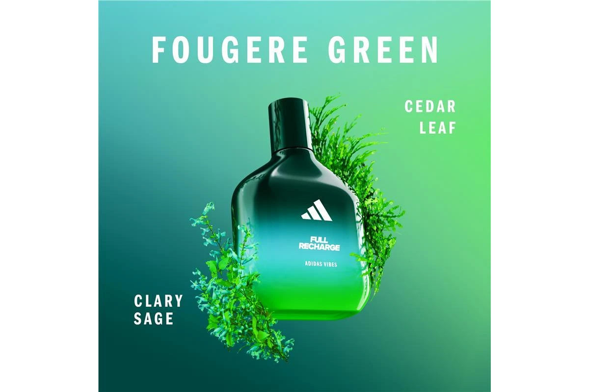 Presentación completa del perfume Adidas Full Recharge Vibes eau de parfum
