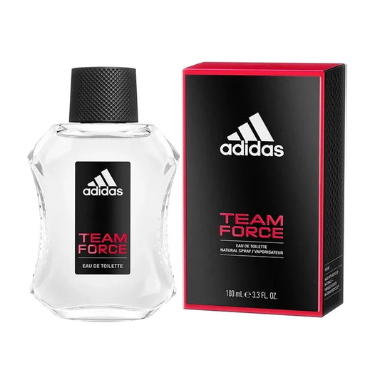 perfume adidas team force para hombre frasco de 100ml con aroma enérgico y notas cítricas ideal para el uso diario
