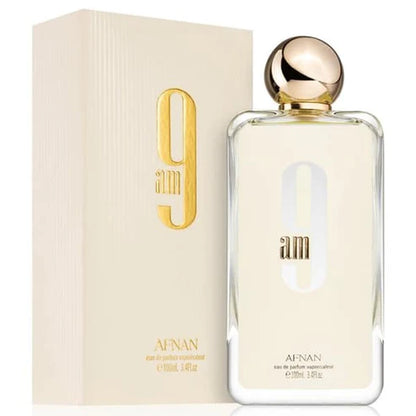 Afnan 9 am perfume femenino 100ml EDP con elegantes notas de peonía jazmín y vainilla
