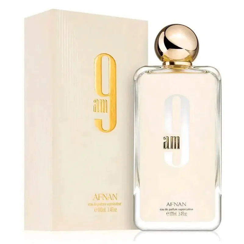 Perfume Afnan 9 AM Femme 100 ml vista frontal del frasco