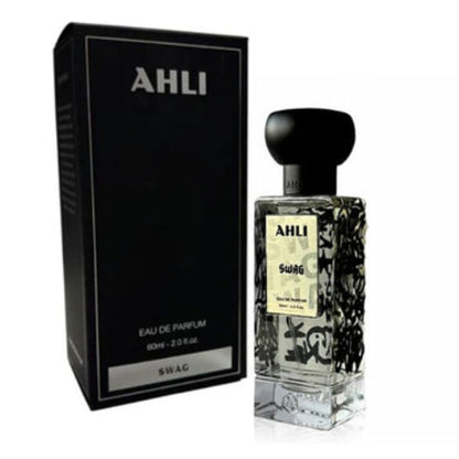 Vista lateral del perfume Ahli Swag Eau De Parfum Unisex 60ml