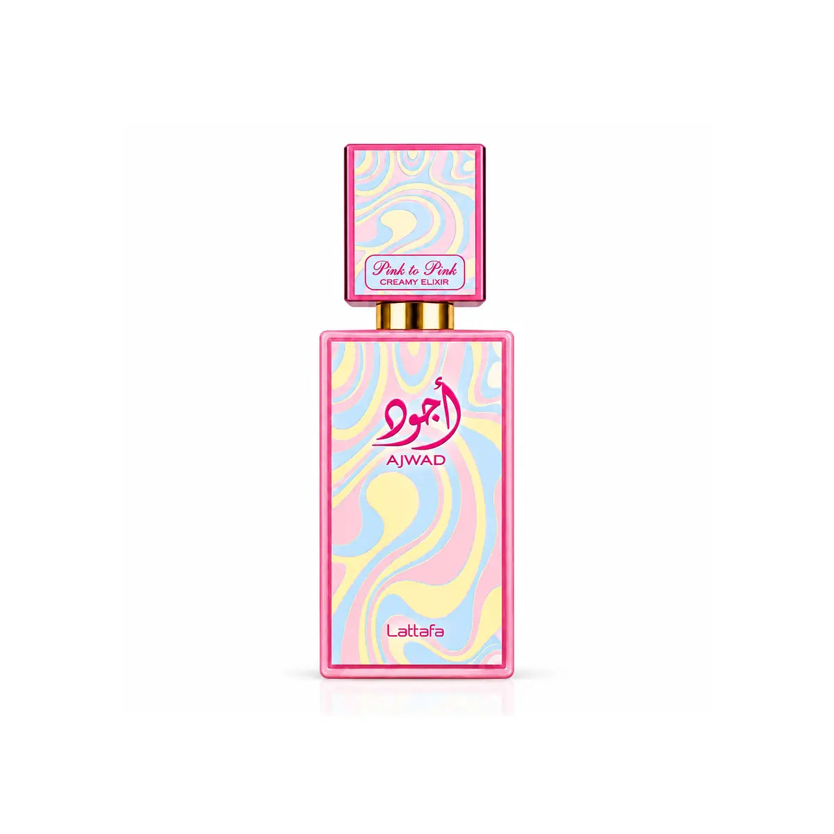 frasco original de lattafa ajwad pink to pink creamy elixir edp 60 ml