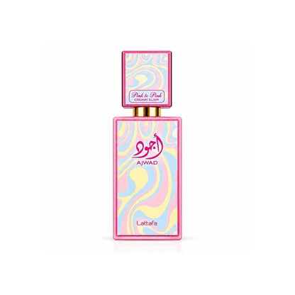 frasco original de lattafa ajwad pink to pink creamy elixir edp 60 ml