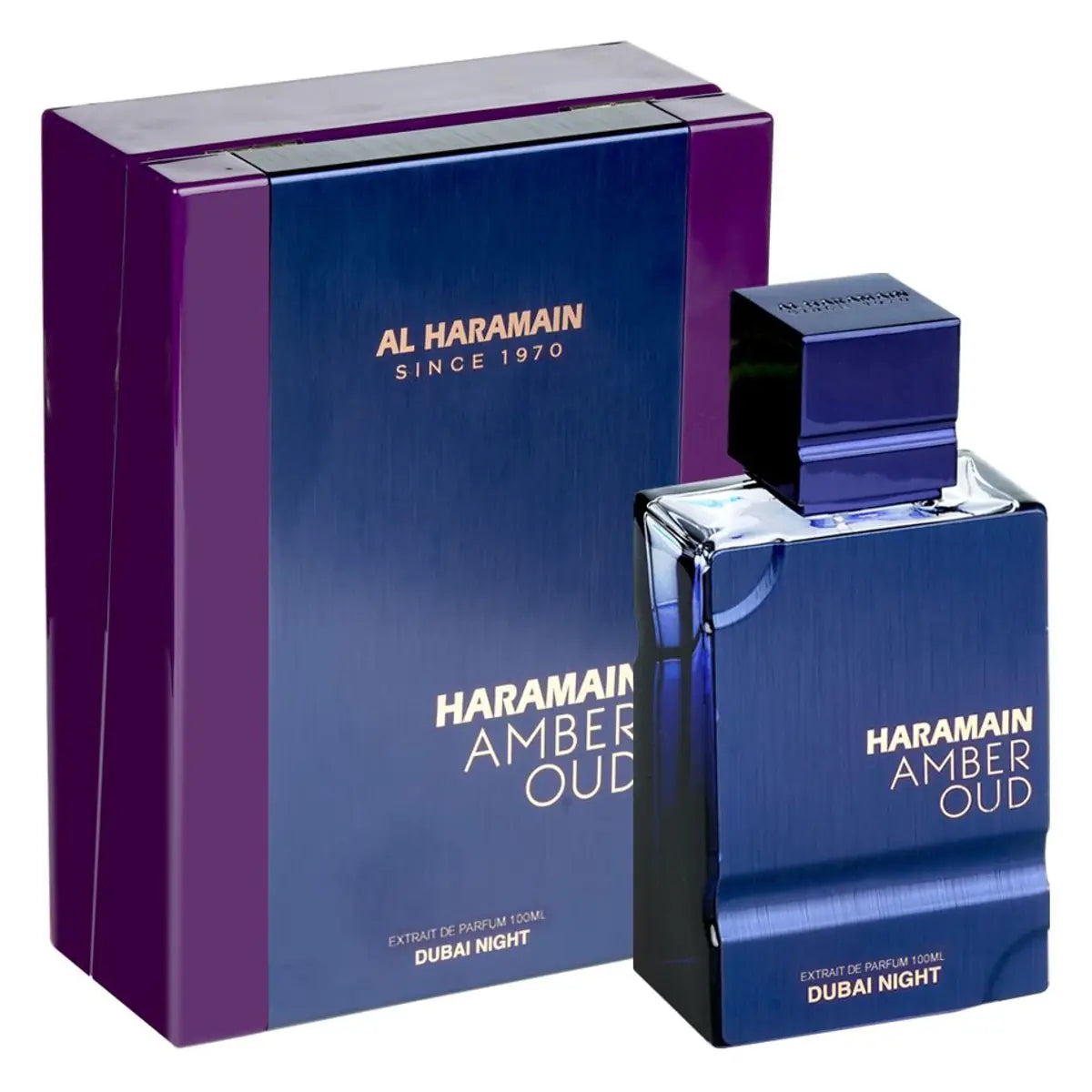 Al Haramain Amber Oud Dubai Night con frasco y caja