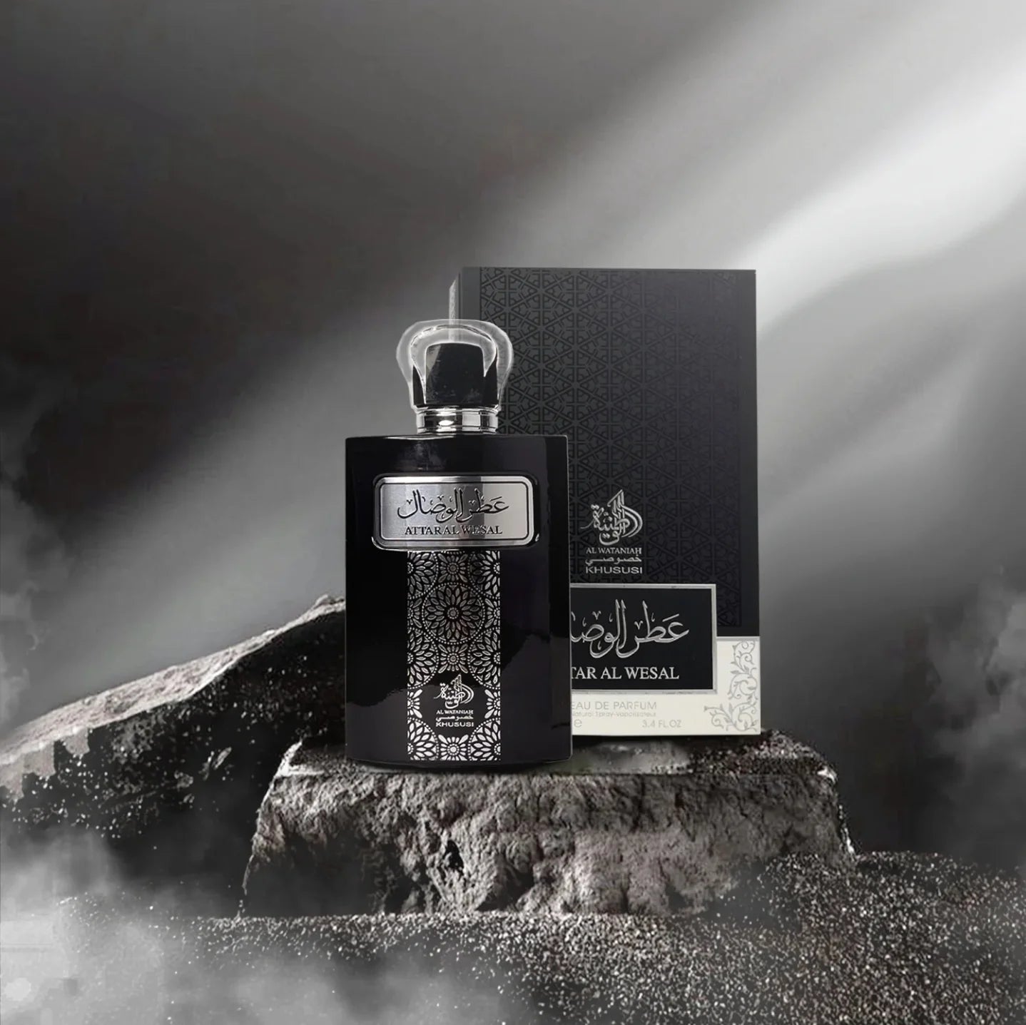 imagen del perfume al wataniah attar al wesal 100 ml representando su esencia cálida y duradera