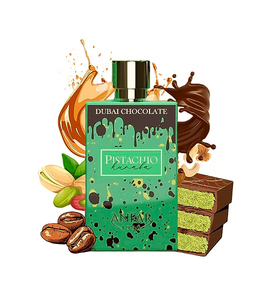 anfar pistachio kunafa perfume gourmand oriental con notas dulces cálidas y sofisticadas inspirado en la repostería árabe