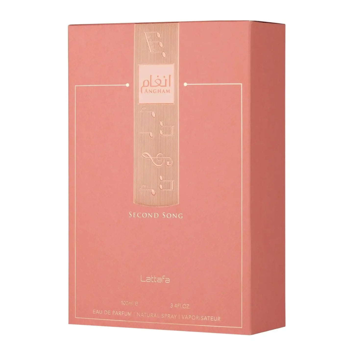 Caja original del perfume Angham Second Song Lattafa 100 ml