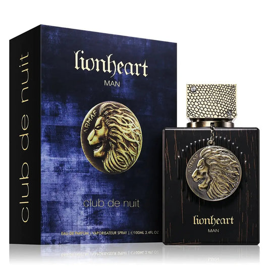 Caja azul y frasco LionHeart Man EDP 100 ml