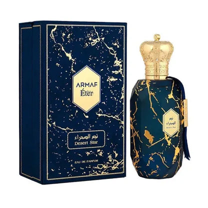 Fragancia árabe Armaf Eter Desert Star combina acordes cálidos de vainilla pachulí y notas amaderadas para hombre y mujer 100ml
