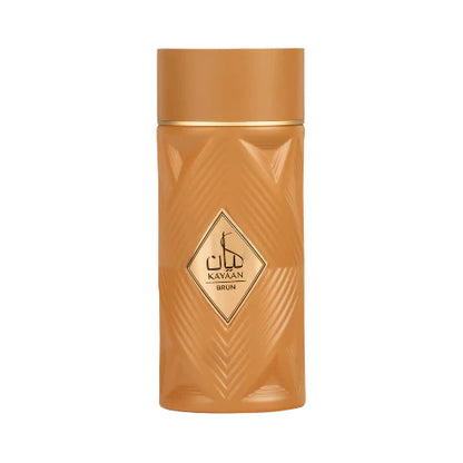 imagen del perfume kayaan brun armaf junto a su caja original en presentacion completa