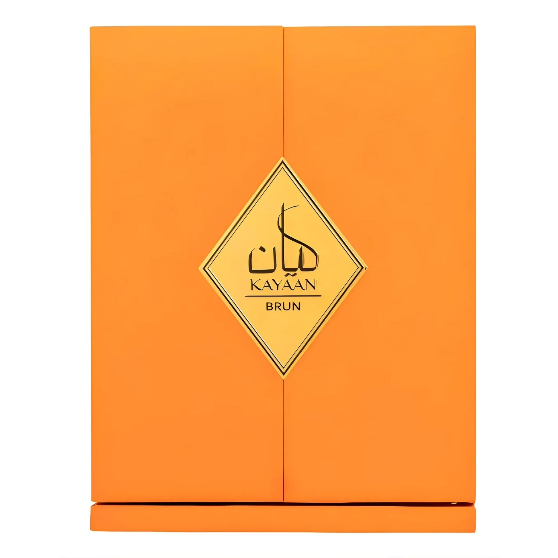 presentacion del perfume armaf kayaan brun eau de parfum 100 ml con frasco y caja organizados