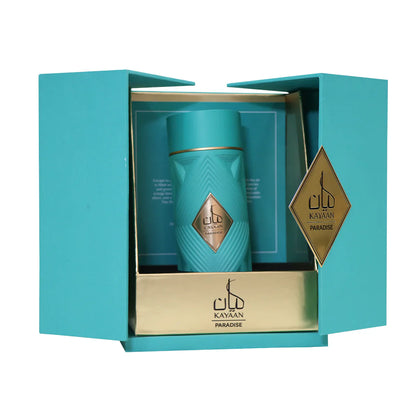 detalle cercano del frasco armaf kayaan paradise resaltando el diseño y acabados
