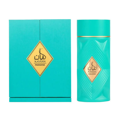 fotografia del perfume armaf kayaan paradise 100 ml vista frontal con enfoque en el frasco