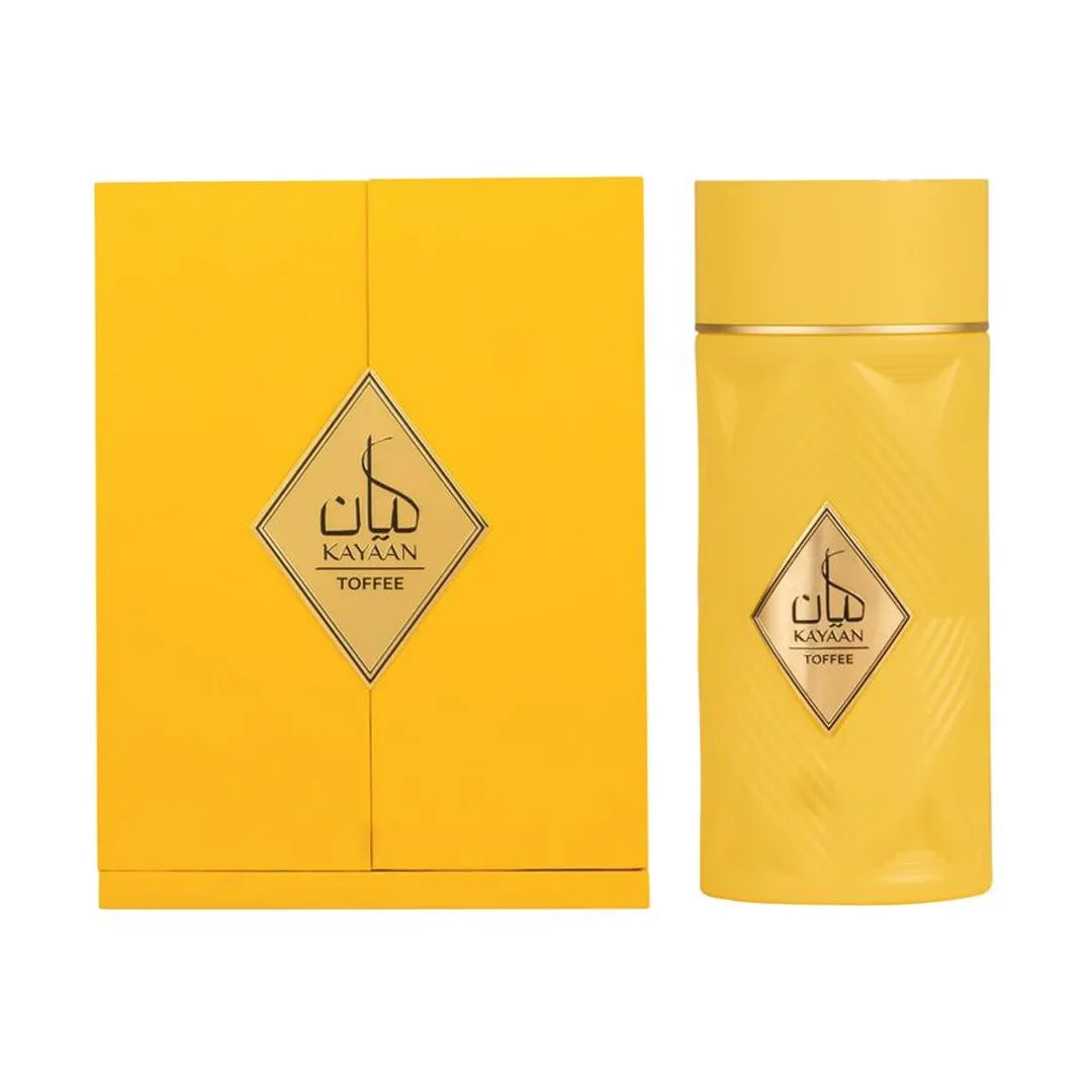 fotografia del perfume armaf kayaan toffee 100 ml vista frontal destacando el frasco