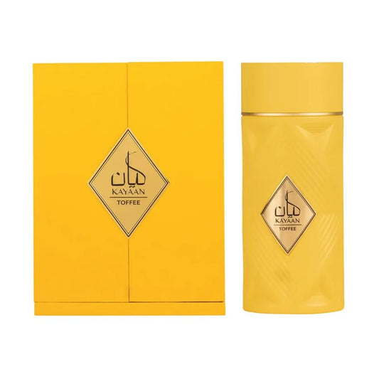 fotografia del perfume armaf kayaan toffee 100 ml vista frontal destacando el frasco