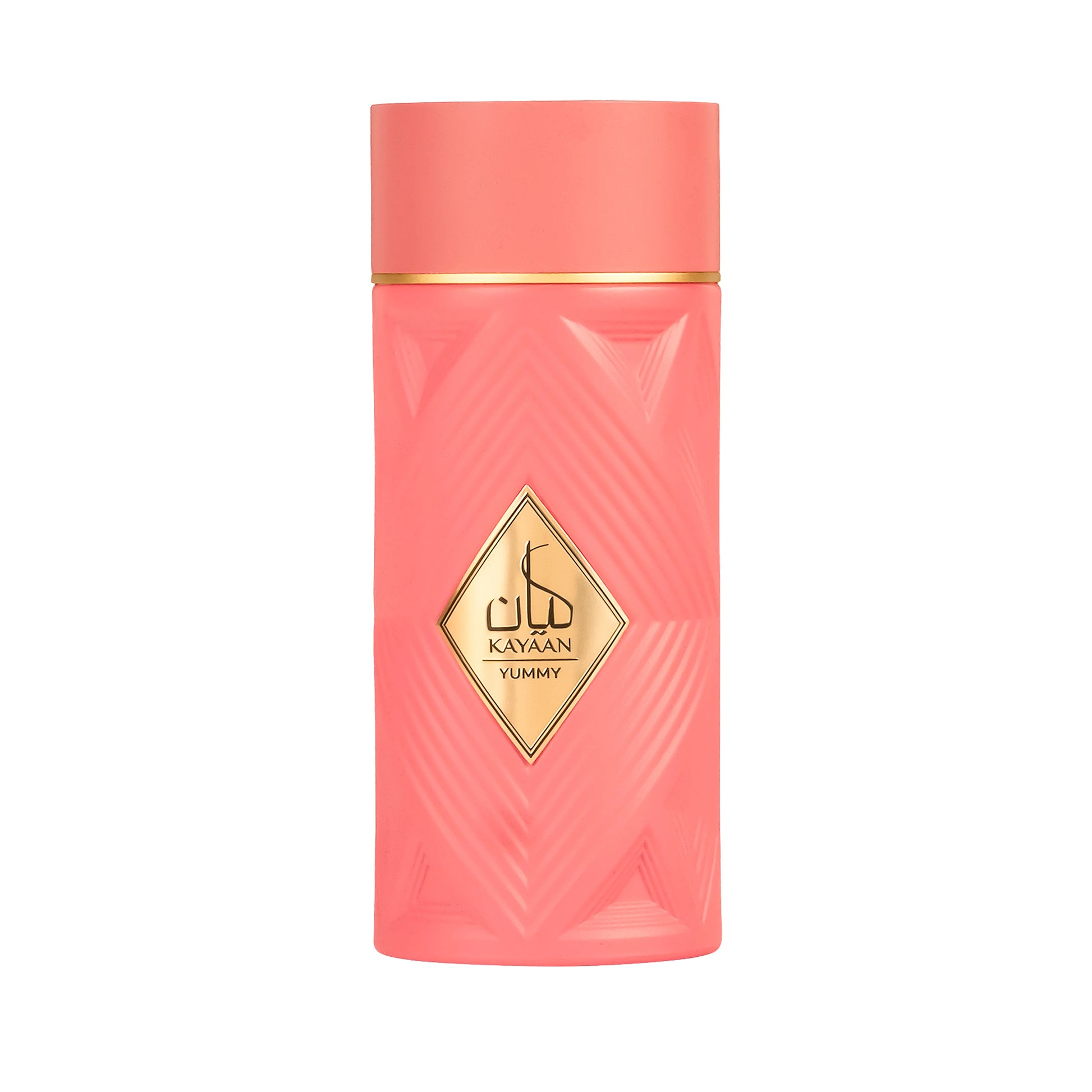 detalle cercano del frasco armaf kayaan yummy resaltando textura y diseño