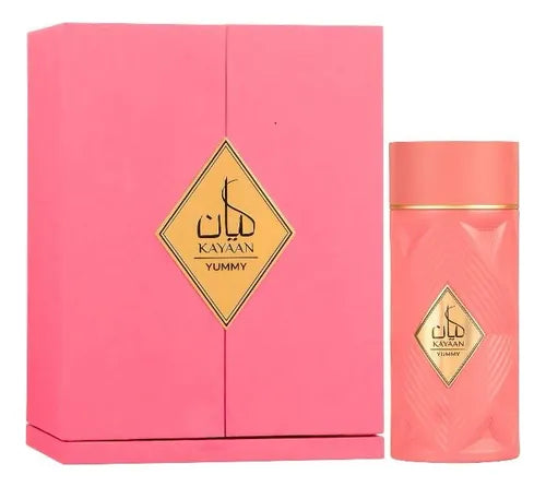 presentacion del perfume armaf kayaan yummy eau de parfum 100 ml con frasco y caja organizados