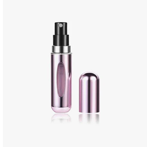 Perfumero Recargable Atomizador Portatil Rosado Rosa Metalizado