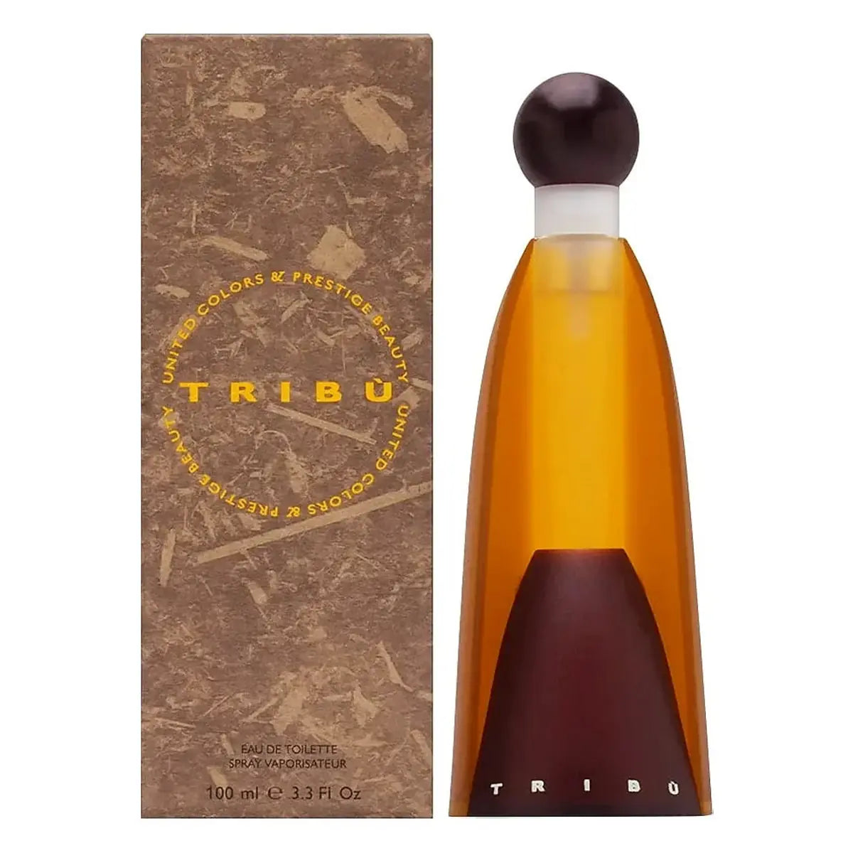 Caja original y frasco ámbar de Benetton Tribu EDT 100 ml para mujer