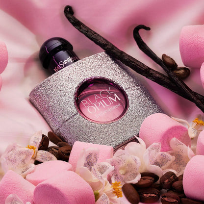 Detalle del frasco Black Opium Glitter Eau de Parfum