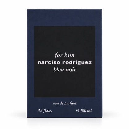 Frasco de Bleu Noir de Narciso Rodriguez 100 ml EDP para hombre con diseño azul elegante