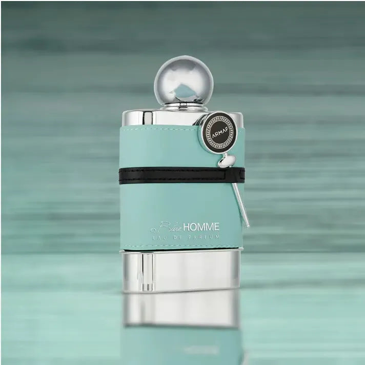 foto del perfume blue homme armaf 100 ml mostrando su presentación sofisticada y su esencia fresca