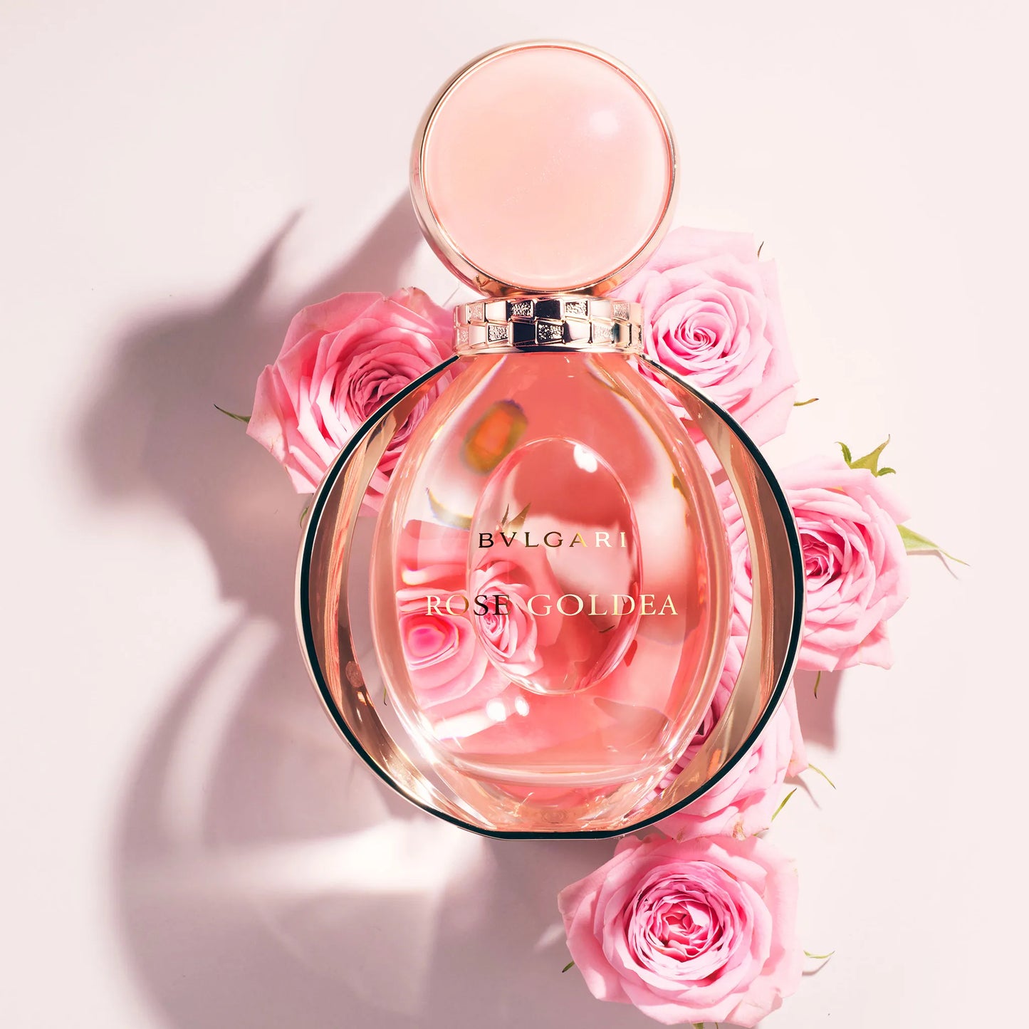 Detalle del frasco Bvlgari Rose Goldea Eau De Parfum Mujer 90ml