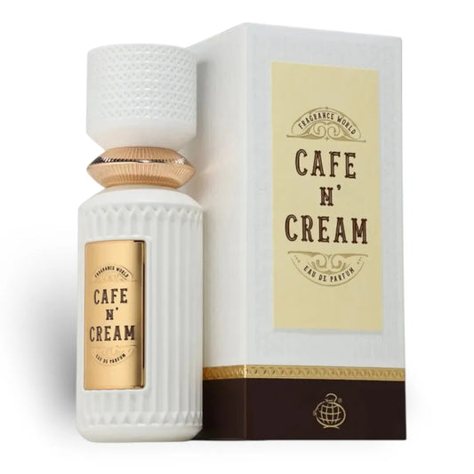 Perfume Cafe N Cream Fragrance World 100ml Eau De Parfum fragancia oriental vainilla con acordes de cafe amaretto y helado para hombres y mujeres