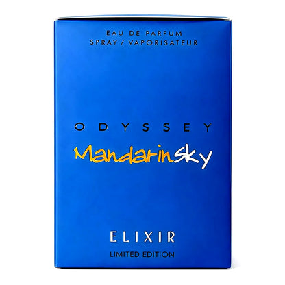 Caja de Armaf Odyssey Mandarin Sky Elixir EDP 100ml, presentación original de fragancia unisex de la línea Odyssey