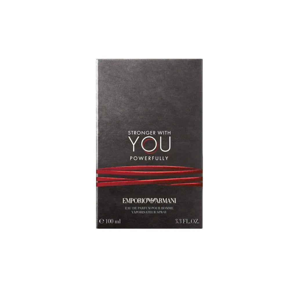 caja y frasco de giorgio armani stronger with you powerfully edp 100 ml para hombre