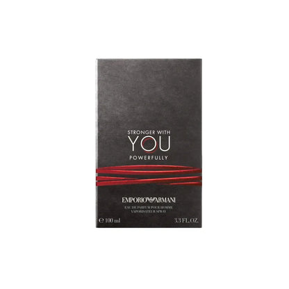 caja y frasco de giorgio armani stronger with you powerfully edp 100 ml para hombre