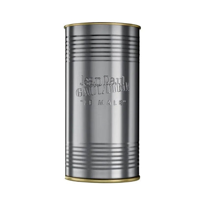caja metálica y frasco de le male edt 125 ml de jean paul gaultier para hombre