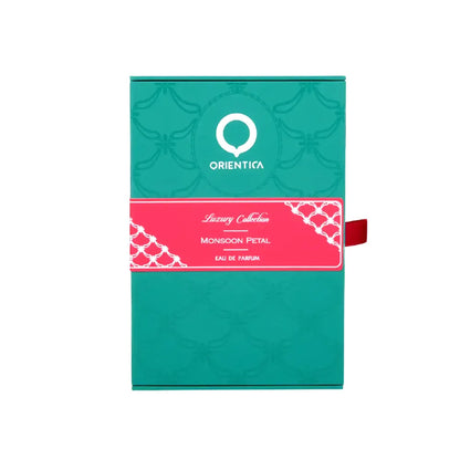 caja y frasco de orientica monsoon petal edp 80 ml para mujer y hombre