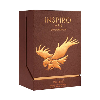 detalle del frasco de riiffs inspiro men, perfume árabe masculino de aroma cálido