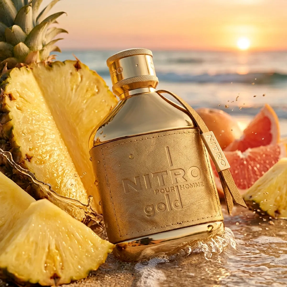 Caja de Dumont Nitro Gold Extrait de Parfum 100ml, presentación original de fragancia masculina Dumont
